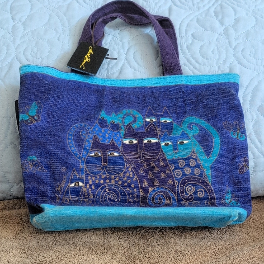 Blue Cat Design Tote Bag